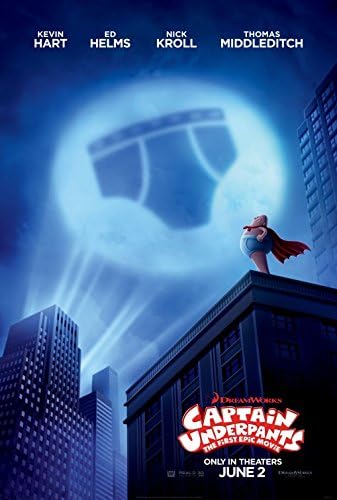 Capitão Underpants - 13,5 x 20 D/s Original Promo Movie Poster Games On Back 2017
