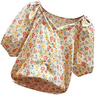 BMISEGM Camisas de verão femininas Túnica de túnica larga de manga de cotovelo de cotovelo de cotovelo de cotovelo