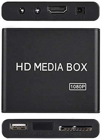 Ashata HD Media Player, Mini 1080p Full HD Digital Media Player Suporte