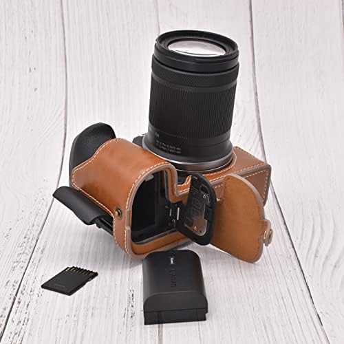 Rieibi EOS R7 Case - Caso de couro PU PU para Canon Eos R7 Câmera Mirrorless - Caso de Grip para Canon Eosr7 - Brown