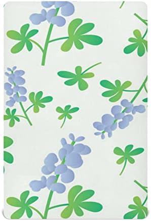 Lençóis de berço de Bluebonnet Flower Pattern para meninos pacote de meninas n lençol suave Mini lençóis de berço respirável 39 x 27