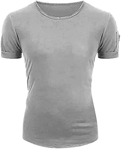 Camisetas para a camisa atlética do pescoço masculino de pescoço