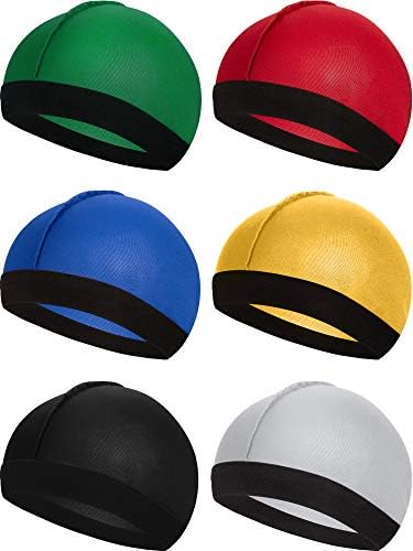 6 peças Capas de ondas sedosas para homens crianças 360 Wave Durag Cap Cap Hat Velvet Chap