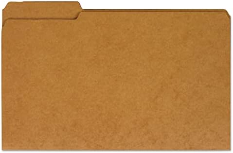 Pastas de arquivo da guia superior reforçada do Kraft reforçado, abas de 1/3 de corte: variado, tamanho da letra, 0,75 Expansão, marrom, 100/caixa
