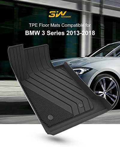 Mats de piso de 3W compatíveis para BMW 3 Series 2013-2018 TPE All Weather Fit Fit Floor Liner para BMW 3 Série 1ª e 2ª Linha