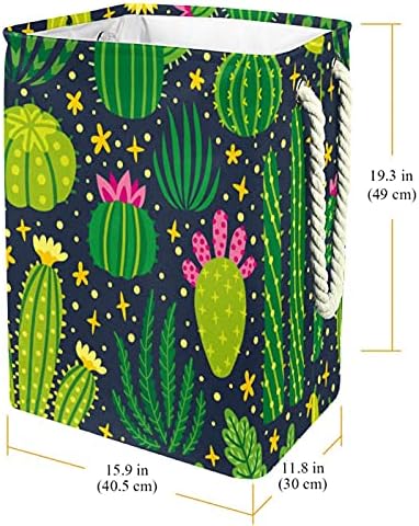 Incomer cactus grande lavanderia cesto cesto de roupas prejudiciais à prova d'água para o organizador de brinquedos de roupas, decoração para o banheiro do quarto