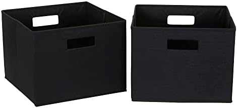 Essentials domésticos, cubos de armazenamento preto 2 pacote