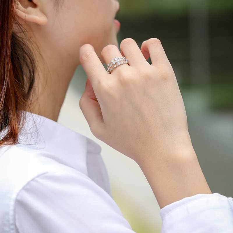 2023 Anel de noivado anel de zircão de diamante feminino de diamante