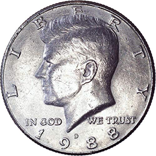 1988 D Kennedy Meio dólar 50c sobre não circulado
