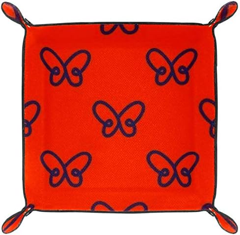 Red Sketch Butterfly Storage Candy Titular Sundries Bandeja Organizador de armazenamento de desktop conveniente para viagem,