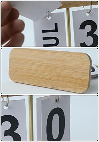 Calendário de flip diário KTTR, calendário reutilizável de madeira perpétuo, calendário diário para mesa, calendário de