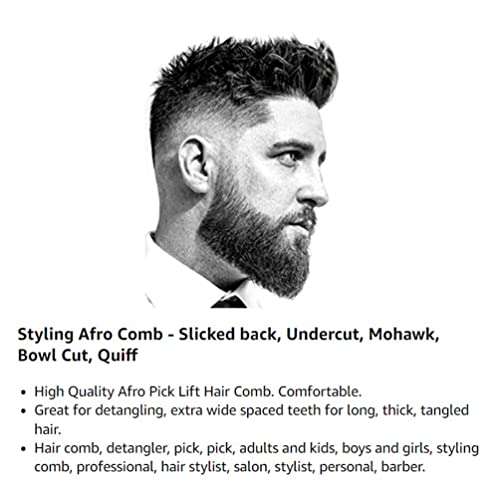 Luxxii 5.25 Plástico Afro Pick Hair pente pente retângulo de peruca