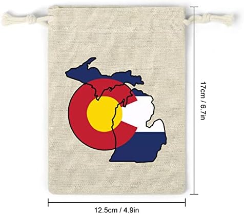 Michigan Colorado Bandeira Funny Pride Batrings Sacos de armazenamento bolsas de presente de doces Reutilizável e compacto de bolso