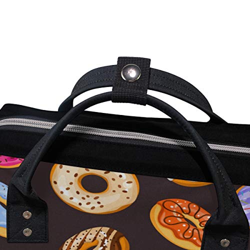 Backpack Backpack Backpack Backpack Mummy Saco colorido de donut saboroso Multifuncional de grande capacidade