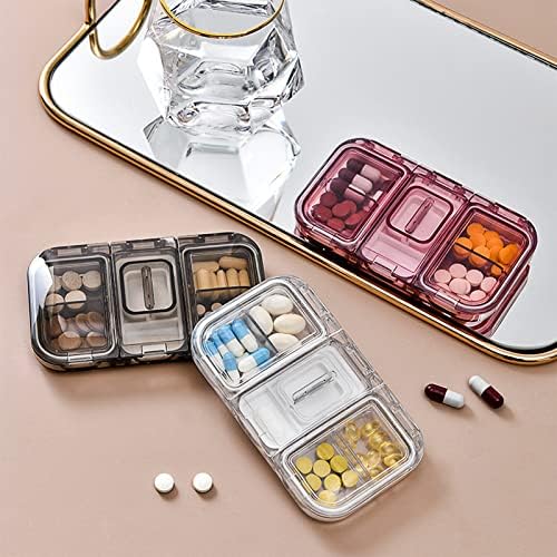 Cortador de comprimidos para pílulas pequenas ou grandes, divisor de pílula transparente, organizador de comprimidos portáteis
