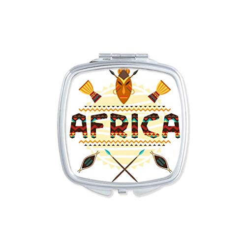 Africa Fancy Text Totem Sinais de espelho portátil composição de bolso compacto vidro de dupla face