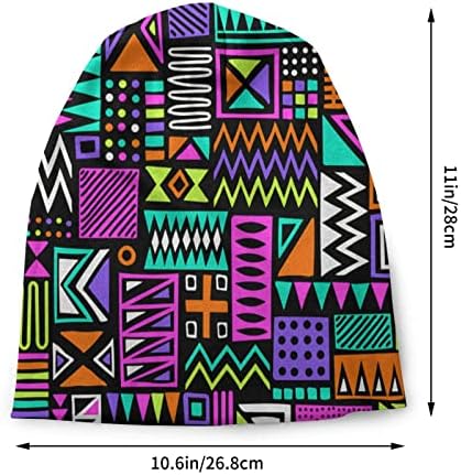 Jshxjbwr Motivos de estilo africano de malha chapéu de gorro adultos gorros de crânio de malha esticada boné chapéus de inverno