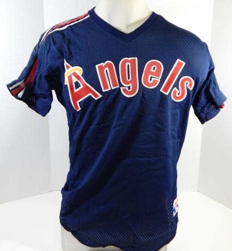 1988 California Angels 56 Game usou Blue Jersey Batting Practice 42 DP21488 - Jerseys MLB usada para jogo MLB
