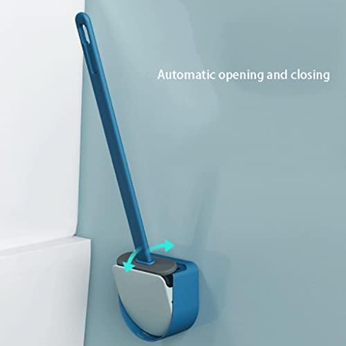 Escova de vaso sanitário pincel de silicone e suporte ， criativo de abertura automática e fechamento de vaso sanitário