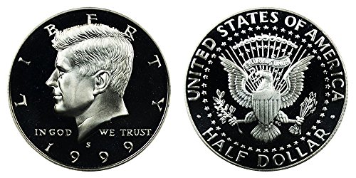 1999 S Proof Kennedy Kennedy Silver Meio dólar 1/2 Choice Proof - excelente moeda - Us Mint