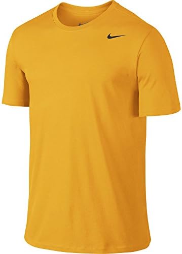 Camisa de treinamento de mangas curtas da Nike Men, University Gold/University Gold/Black, Pequeno
