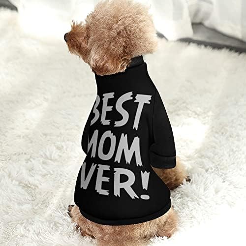 Funnystar Melhor mãe sempre imprimida Pet Sweatshirt com macacão de alfinete de lã para cães gatos com design