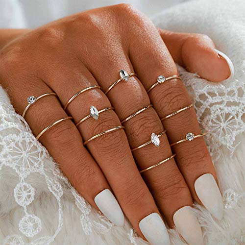 Tseanyi boho anéis de dedos definir anéis de dedos de shiltle knuckle de ouro empilhando joint anéis midi anéis minimalistas