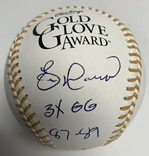 Eric Davis assinou Gold Glove MLB Baseball JSA WP153788 com inscrições Reds - luvas MLB autografadas