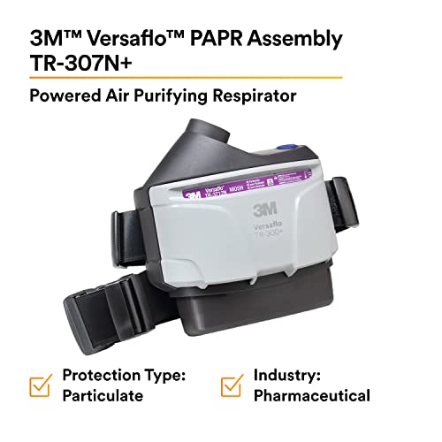 3m Versaflo Papr Assembly TR-307N+, com fácil cinto limpo e bateria de alta capacidade 1 EA/estojo
