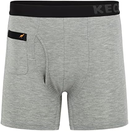 Roupa íntima de bolso masculino do KECS | Cuecas boxer com bolsa embutida | 1 pacote | Material confortável, respirável e macio