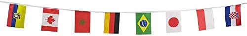 Yyzan Catar 2022 Bandeira da Copa do Mundo, bandeira de galhading de corda de futebol da Copa do Mundo, decoração para grande inauguração, bar de esportes, bandeiras de eventos de festa de 32 países
