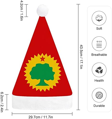 Bandeira do chapéu de Natal Oromo Papai Noel Hats Cruscos curtos com punhos brancos para homens Mulheres Decorações