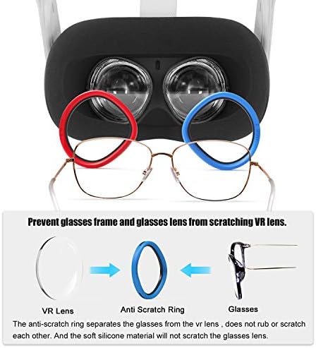 AMVR VR Silicone Face Tampa e lente Anel anti-arranhão Protegendo os óculos miopia do arranhão lente VR para Oculus Quest 2, Acessórios Anti-Diretos Anti-Diretos Sweats Impermead