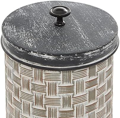 Deco 79 Farmhouse Metal Cylinder Decorative Jars, Conjunto de 2 9 , 8 H, Brown