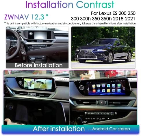 ZWNAV Android 11 estéreo de carro para Lexus ES 200 250 300 300H 350 350H 2018-2021, 128 GB ROM CarPlay, Unidade