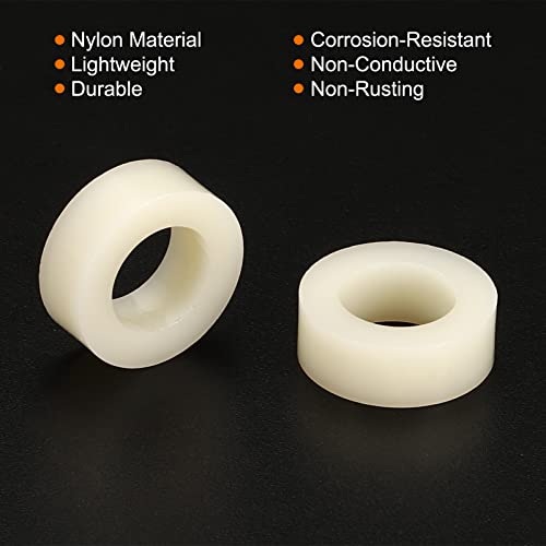 Patikil Round Spacer Washer Conjunto, nylon de 48 pacote 5,8,10,12,15,18,20,25 mm de comprimento para m8 parafusos