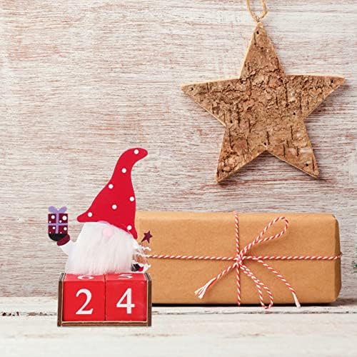 Calendário de contagem regressiva de Natal Bloco de madeira: Calendário de advento de Natal Blocks de contagem regressiva de gnomos