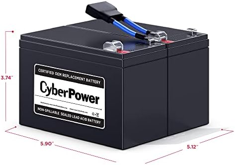 CyberPower RB1290X2A UPS Substituição Cartucho de bateria; Livre de manutenção; Instalável ao usuário, 12v/9ah, preto