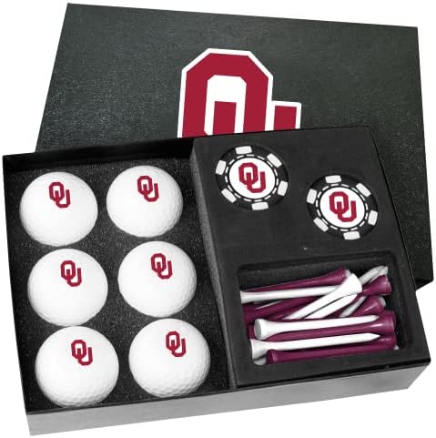 Venture Golf Oklahoma Sooners Presentes com chips de poker preto RD-1