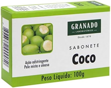 Barra de sabão de coco de coco Granado 3,5 oz. Sabão do Brasil