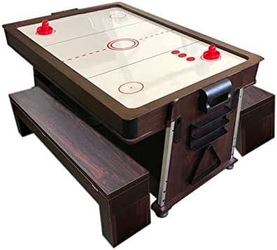 Tabela de piscina de 7 pés de hóquei air multigame + tênis de mesa - Stark com bancos