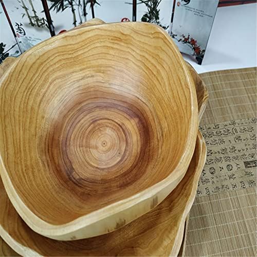 NYKCPJMW Tigelas de massa de madeira naturais para decoração, longa tigela de massa de madeira de cozinha de fazenda ova