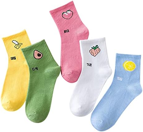 5 pares de meias impressas para homens da série Menm Girls Print Colorful Pattern Rodty fofo unissex meias femininas sem
