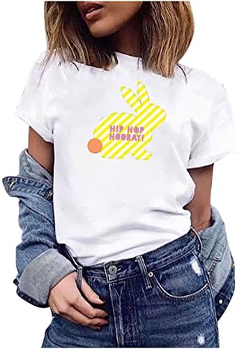 T-shirts de Páscoa para professores camisetas elegantes para mulheres casuais dia de páscoa de páscoa camisetas de impressão de manga curta