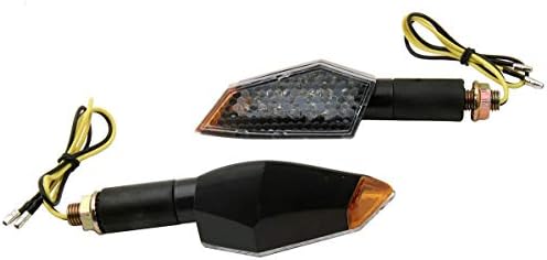 Motortogo Black Long Stem LED Motorcycle Signals Lights Indicadores Blinkers compatíveis para 1997 Yamaha Vmax 1200