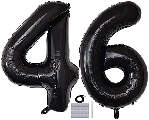 Balões pretos de 46 balões de 46 polegadas balões de baile de papel alumínio para homem para homem 46º aniversário decoração