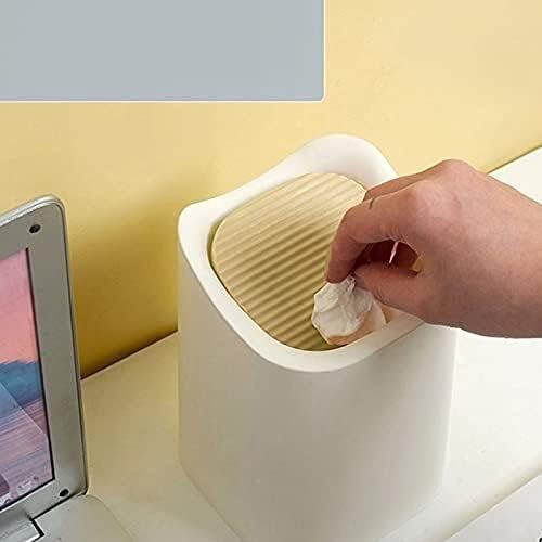 WXXGY LIXO CAN 2 PCS Lixo criativo para desktop pode mini lixo de armazenamento com tampa de papel de escritório para banheiro, cozinha,