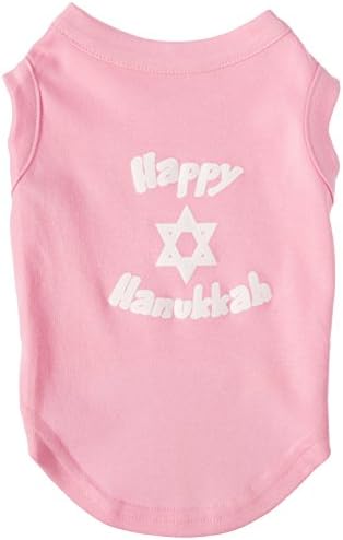 Mirage Pet Products 12 polegadas Happy Hanukkah Tela Camisetas para animais de estimação, médio, rosa claro
