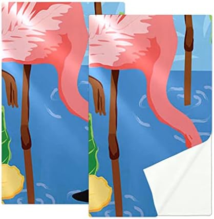 Guerotkr 2 PCs, toalha de ioga, toalhas de ginástica, toalhas de exercícios para academia, toalha de suor, padrão de folhas de flores flamingo