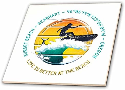 3drose American Beaches - Sunset Beach, Gearhart, Condado de Clatsop, Oregon - azulejos